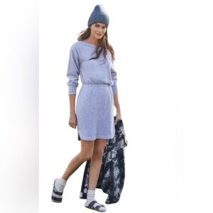 Daily Practice by Anthropologie Off-The-Shoulder Velvet Mini Dress Grey M EUC